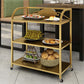 25.59"H Contemporary Metal Prep Table Rolling Prep Table for Dining Room Casters Included Gold Clearhalo 'furn' 'furn_kitchen_islands_carts' 'Furniture' 'Kitchen & Dining Furniture' 'Kitchen Islands & Carts' 'kitchen_islands_carts' 5739551
