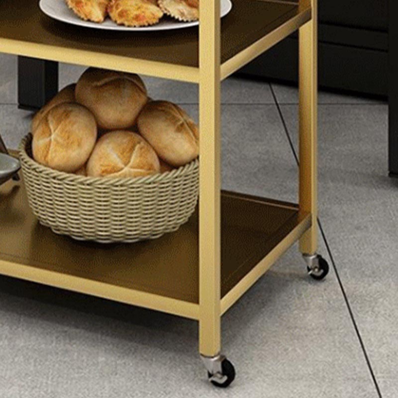 25.59"H Contemporary Metal Prep Table Rolling Prep Table for Dining Room Clearhalo 'furn' 'furn_kitchen_islands_carts' 'Furniture' 'Kitchen & Dining Furniture' 'Kitchen Islands & Carts' 'kitchen_islands_carts' 5739559