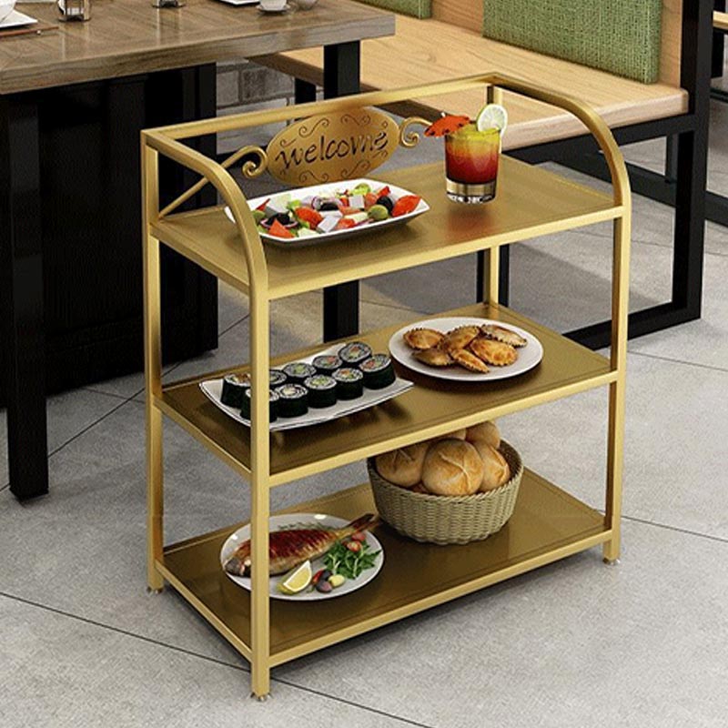 25.59"H Contemporary Metal Prep Table Rolling Prep Table for Dining Room Clearhalo 'furn' 'furn_kitchen_islands_carts' 'Furniture' 'Kitchen & Dining Furniture' 'Kitchen Islands & Carts' 'kitchen_islands_carts' 5739563