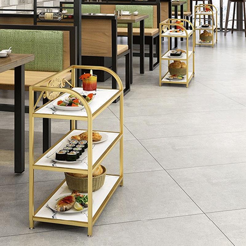 25.59"H Contemporary Metal Prep Table Rolling Prep Table for Dining Room Clearhalo 'furn' 'furn_kitchen_islands_carts' 'Furniture' 'Kitchen & Dining Furniture' 'Kitchen Islands & Carts' 'kitchen_islands_carts' 5739564