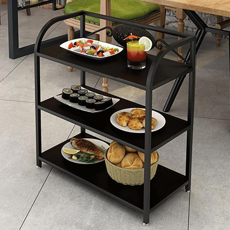 25.59"H Contemporary Metal Prep Table Rolling Prep Table for Dining Room Clearhalo 'furn' 'furn_kitchen_islands_carts' 'Furniture' 'Kitchen & Dining Furniture' 'Kitchen Islands & Carts' 'kitchen_islands_carts' 5739565