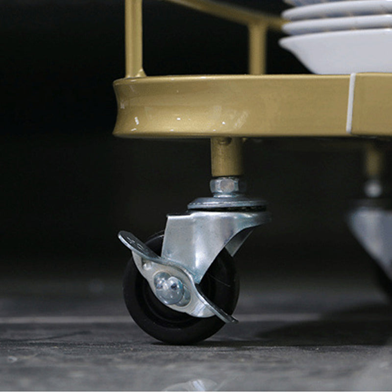 Modern Style Metal Prep Table Rolling Marble Prep Table with Open Storage Clearhalo 'furn' 'furn_kitchen_islands_carts' 'Furniture' 'Kitchen & Dining Furniture' 'Kitchen Islands & Carts' 'kitchen_islands_carts' 5739615