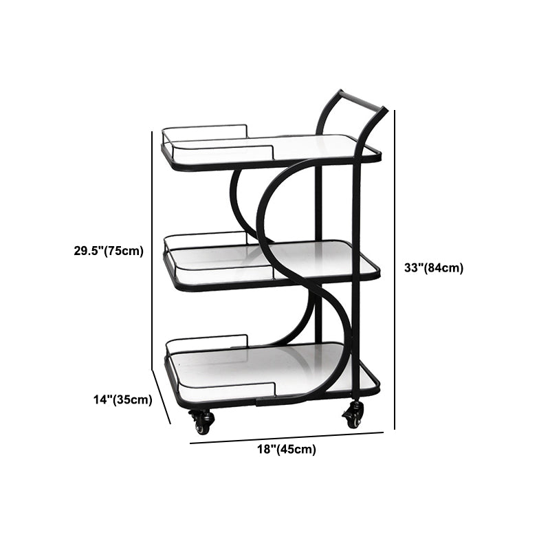 Modern Style Metal Prep Table Rolling Marble Prep Table with Open Storage Clearhalo 'furn' 'furn_kitchen_islands_carts' 'Furniture' 'Kitchen & Dining Furniture' 'Kitchen Islands & Carts' 'kitchen_islands_carts' 5739621