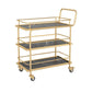 33.86" High Modern Style Rolling Prep Table Stone Prep Table for Dining Room Black Gold 3 Clearhalo 'furn' 'furn_kitchen_islands_carts' 'Furniture' 'Kitchen & Dining Furniture' 'Kitchen Islands & Carts' 'kitchen_islands_carts' 5739627