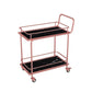33.86" High Modern Style Rolling Prep Table Stone Prep Table for Dining Room Black Rose Gold 2 Clearhalo 'furn' 'furn_kitchen_islands_carts' 'Furniture' 'Kitchen & Dining Furniture' 'Kitchen Islands & Carts' 'kitchen_islands_carts' 5739632
