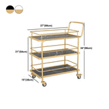 33.86" High Contemporary Style Rolling Prep Table Stone Prep Table for Dining Room