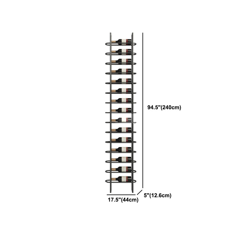 Industriële wijnfleshouder vloer wijnrek in mat zwart