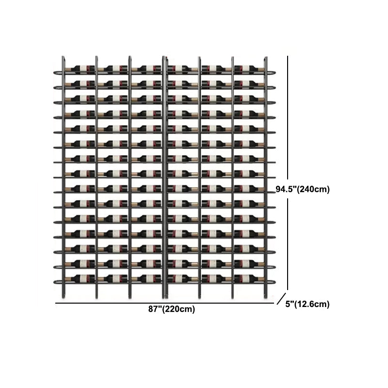 Industriële wijnfleshouder vloer wijnrek in mat zwart