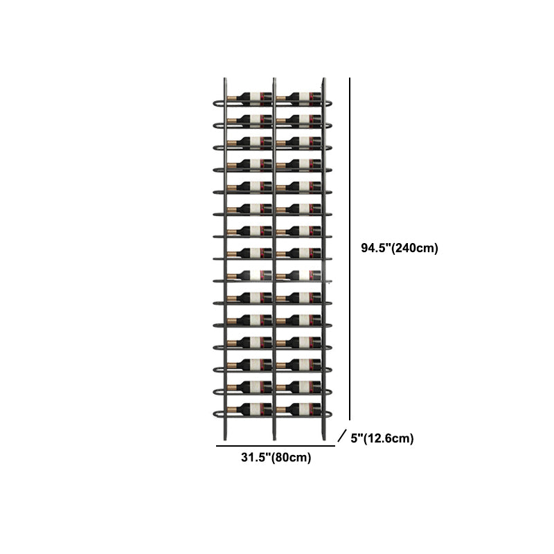 Industriële wijnfleshouder vloer wijnrek in mat zwart