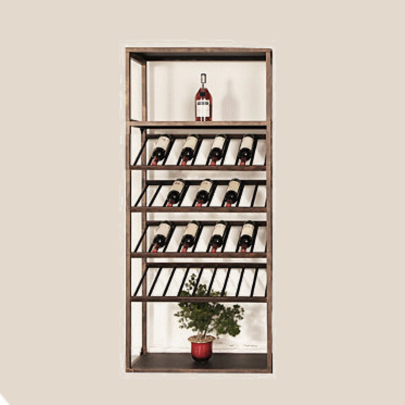 Industrial Iron Bottle Wine Rack Simple Floor Bottle Holder with Wine Storage 31.5"L x 13.8"W x 70.9"H Bronze Clearhalo 'furn' 'furn_wine_racks' 'Furniture' 'Kitchen & Dining Furniture' 'Wine Racks' 'wine_racks' 5739793