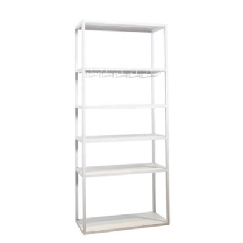 Industrial Iron Bottle Wine Rack Simple Floor Bottle Holder with Wine Storage 31.5"L x 13.8"W x 70.9"H Off-White Clearhalo 'furn' 'furn_wine_racks' 'Furniture' 'Kitchen & Dining Furniture' 'Wine Racks' 'wine_racks' 5739795