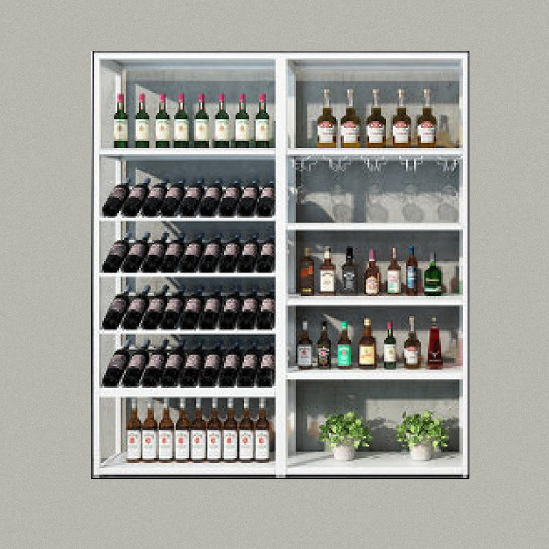 Industrial Iron Bottle Wine Rack Simple Floor Bottle Holder with Wine Storage 63"L x 13.8"W x 70.9"H White Clearhalo 'furn' 'furn_wine_racks' 'Furniture' 'Kitchen & Dining Furniture' 'Wine Racks' 'wine_racks' 5739800