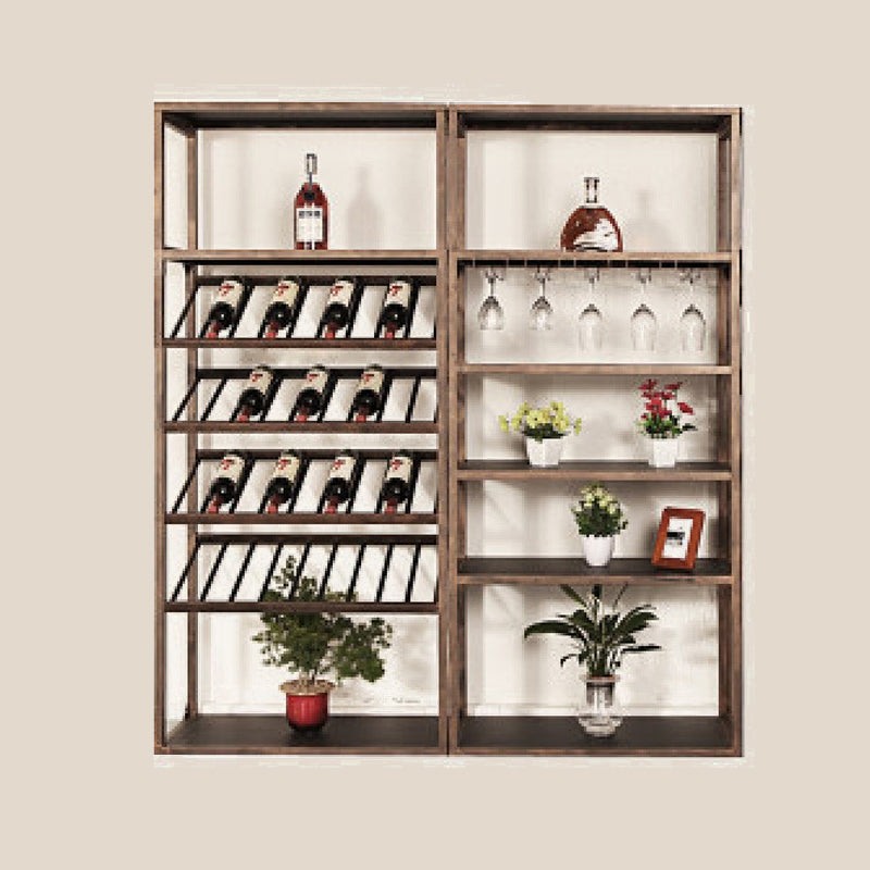 Industrial Iron Bottle Wine Rack Simple Floor Bottle Holder with Wine Storage 63"L x 13.8"W x 70.9"H Bronze Clearhalo 'furn' 'furn_wine_racks' 'Furniture' 'Kitchen & Dining Furniture' 'Wine Racks' 'wine_racks' 5739804