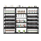 Industrial Iron Bottle Wine Rack Simple Floor Bottle Holder with Wine Storage 94.5"L x 14"W x 71"H Black Clearhalo 'furn' 'furn_wine_racks' 'Furniture' 'Kitchen & Dining Furniture' 'Wine Racks' 'wine_racks' 5739805