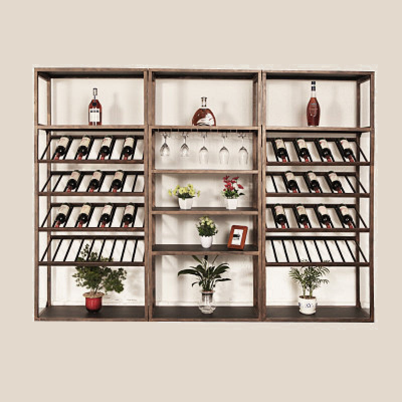 Industrial Iron Bottle Wine Rack Simple Floor Bottle Holder with Wine Storage 94.5"L x 14"W x 71"H Bronze Clearhalo 'furn' 'furn_wine_racks' 'Furniture' 'Kitchen & Dining Furniture' 'Wine Racks' 'wine_racks' 5739808