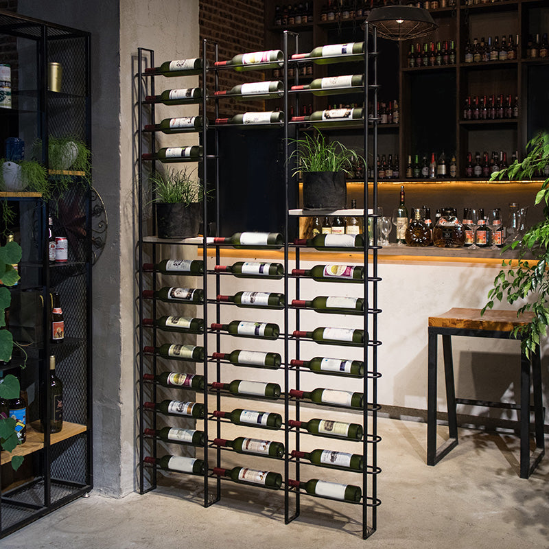 Metal Floor Wine Rack Bottle Black Modern Bottle Holder for Kitchen Clearhalo 'furn' 'furn_wine_racks' 'Furniture' 'Kitchen & Dining Furniture' 'Wine Racks' 'wine_racks' 5739812