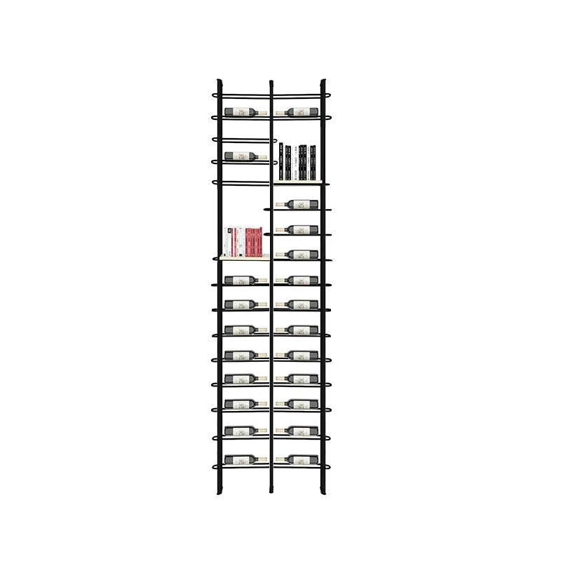 Metal Floor Wine Rack Bottle Black Modern Bottle Holder for Kitchen 31.5"L x 6"W x 81"H Clearhalo 'furn' 'furn_wine_racks' 'Furniture' 'Kitchen & Dining Furniture' 'Wine Racks' 'wine_racks' 5739814