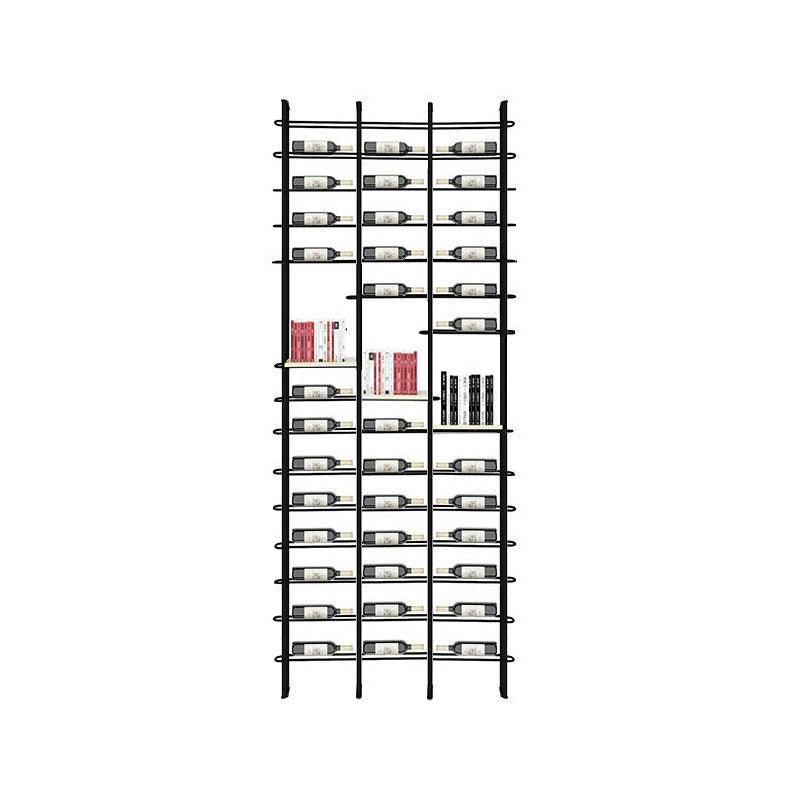 Metal Floor Wine Rack Bottle Black Modern Bottle Holder for Kitchen 47"L x 6"W x 81"H Clearhalo 'furn' 'furn_wine_racks' 'Furniture' 'Kitchen & Dining Furniture' 'Wine Racks' 'wine_racks' 5739816