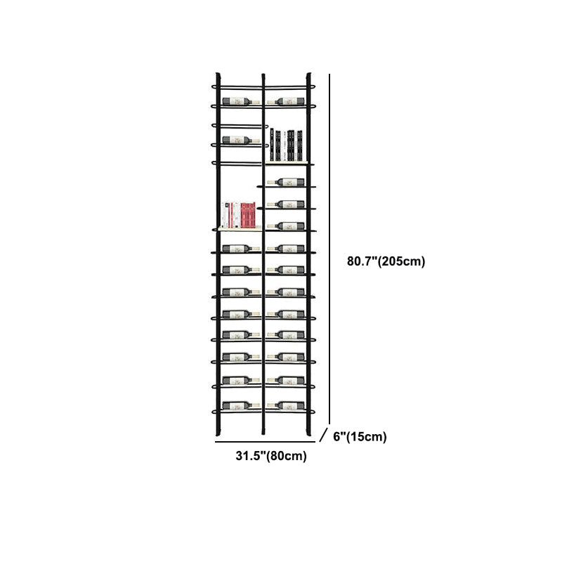 Metal Floor Wine Rack Bottle Black Modern Bottle Holder for Kitchen Clearhalo 'furn' 'furn_wine_racks' 'Furniture' 'Kitchen & Dining Furniture' 'Wine Racks' 'wine_racks' 5739823