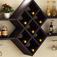 Contemporary Manufactured Wood Wine Bottle & Glass Rack Wall Mounted Wine Rack Kit