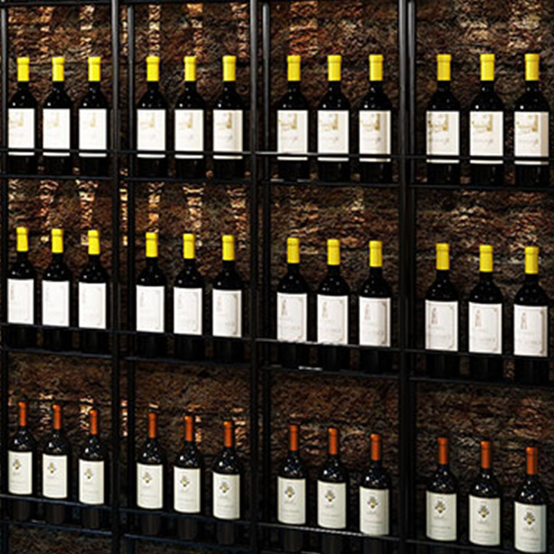 Bouteille à vin de sol moderne et rack de verre en métal rack de vin avec rangement de vin
