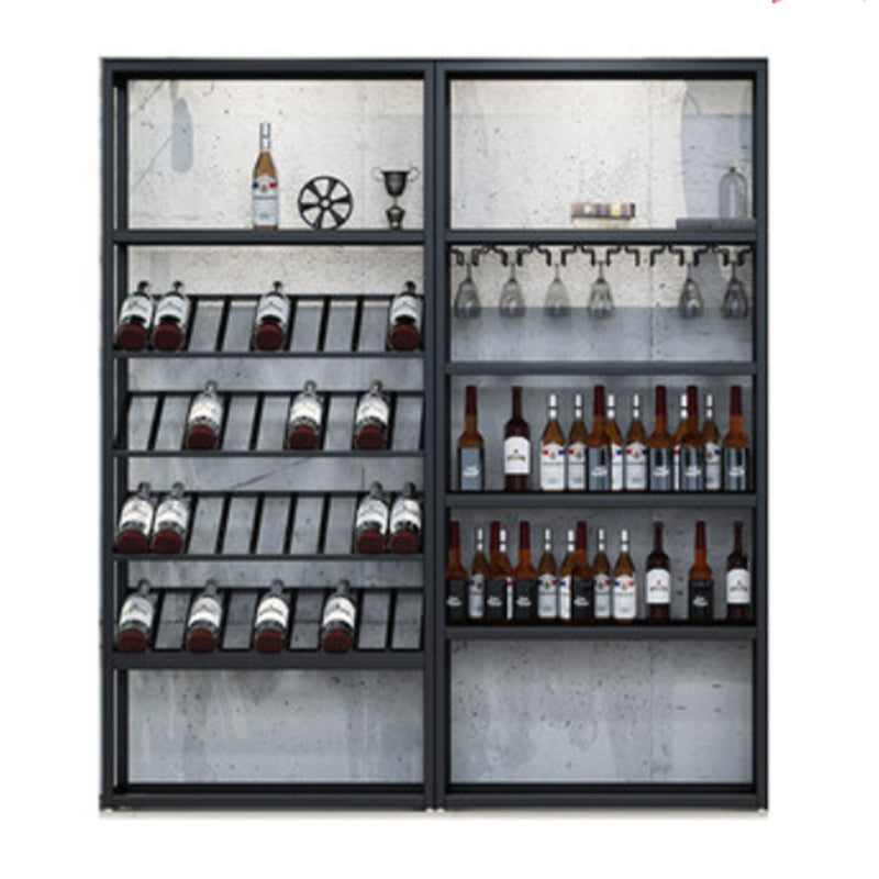 キッチン用のコンテンポラリーフロアワインボトルラックアイアンボトルホルダー