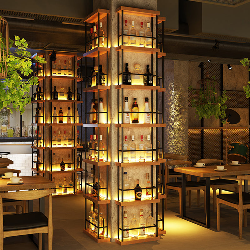 モダンフロアワインホルダーラック棚付き金属ワインホルダーラック