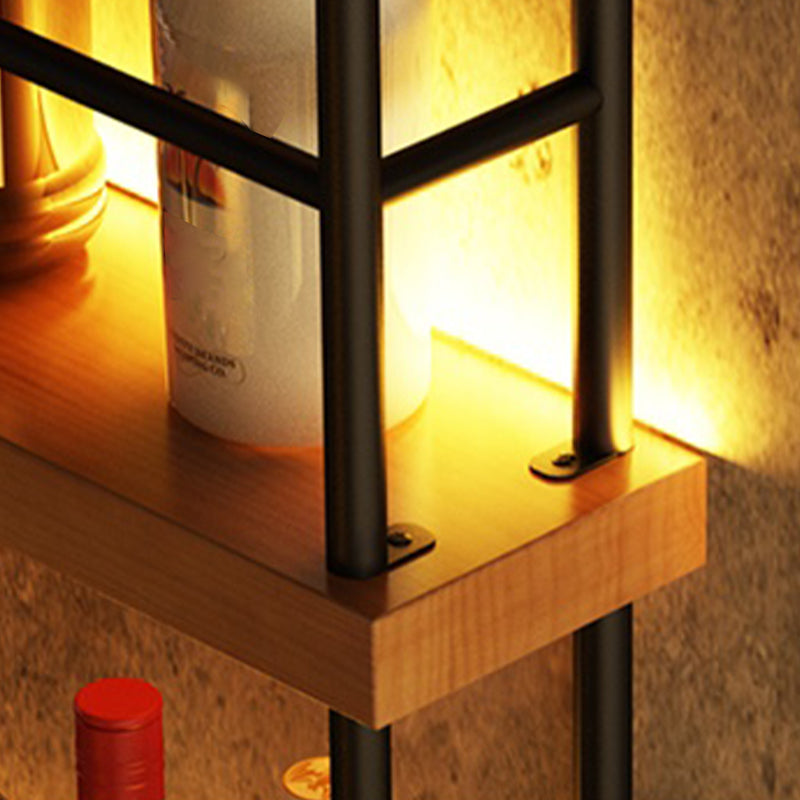 Rack de soporte de vino de piso moderno Rack de soporte de vino de metal con estante