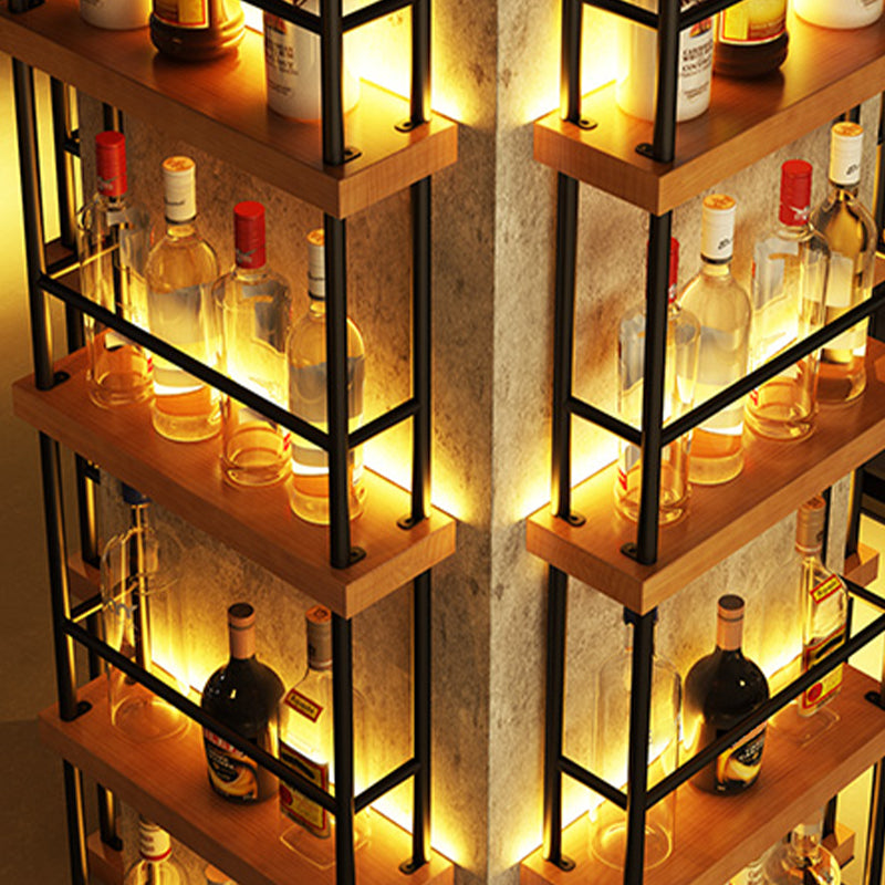 モダンフロアワインホルダーラック棚付き金属ワインホルダーラック