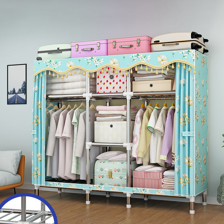 Modern Style Metal Wardrobe Cloth Rod Included Wardrobe Closet for Bedroom