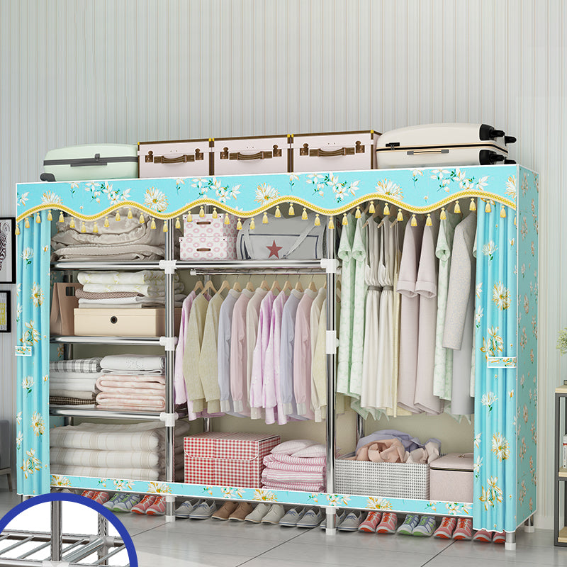 Modern Style Metal Wardrobe Cloth Rod Included Wardrobe Closet for Bedroom