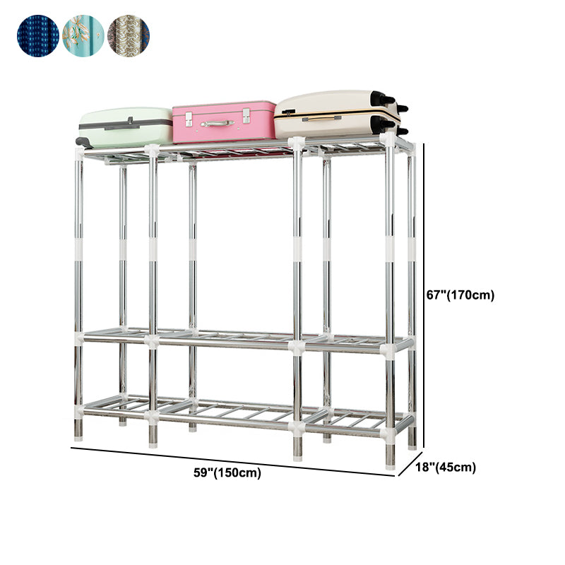Modern Style Metal Wardrobe Cloth Rod Included Wardrobe Closet for Bedroom