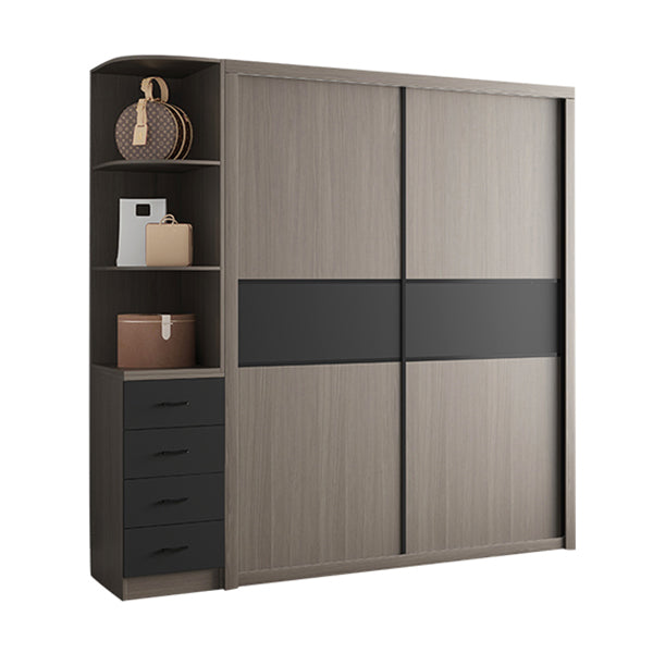 Engineered Wood Wardrobe Armoire With Shelves Modern Wardrobe Closet 47"L x 24"W x 79"H Armoires & Sideboard Clearhalo 'Armoires & Wardrobes' 'armoires_wardrobes' 'Bedroom Furniture' 'furn' 'furn_armoires_wardrobes' 'Furniture' 5740058