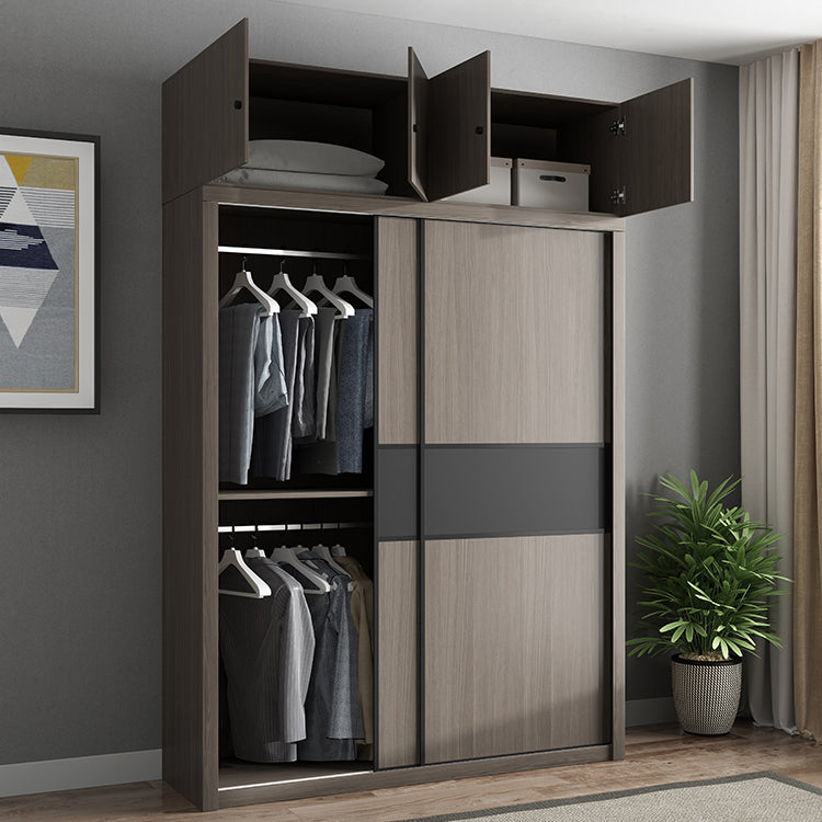 Engineered Wood Wardrobe Armoire With Shelves Modern Wardrobe Closet Clearhalo 'Armoires & Wardrobes' 'armoires_wardrobes' 'Bedroom Furniture' 'furn' 'furn_armoires_wardrobes' 'Furniture' 5740059