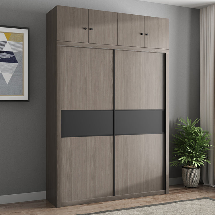 Gemanipuleerde houten garderobe armoire met planken moderne garderobe -kast