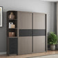 Gemanipuleerde houten garderobe armoire met planken moderne garderobe -kast