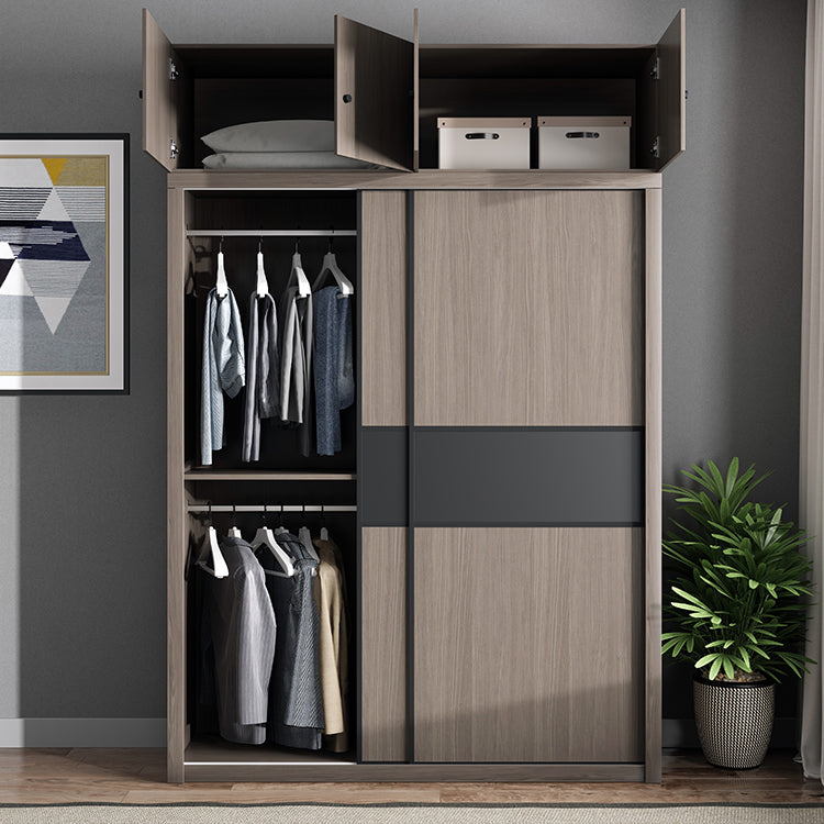 Engineered Wood Wardrobe Armoire With Shelves Modern Wardrobe Closet Clearhalo 'Armoires & Wardrobes' 'armoires_wardrobes' 'Bedroom Furniture' 'furn' 'furn_armoires_wardrobes' 'Furniture' 5740072
