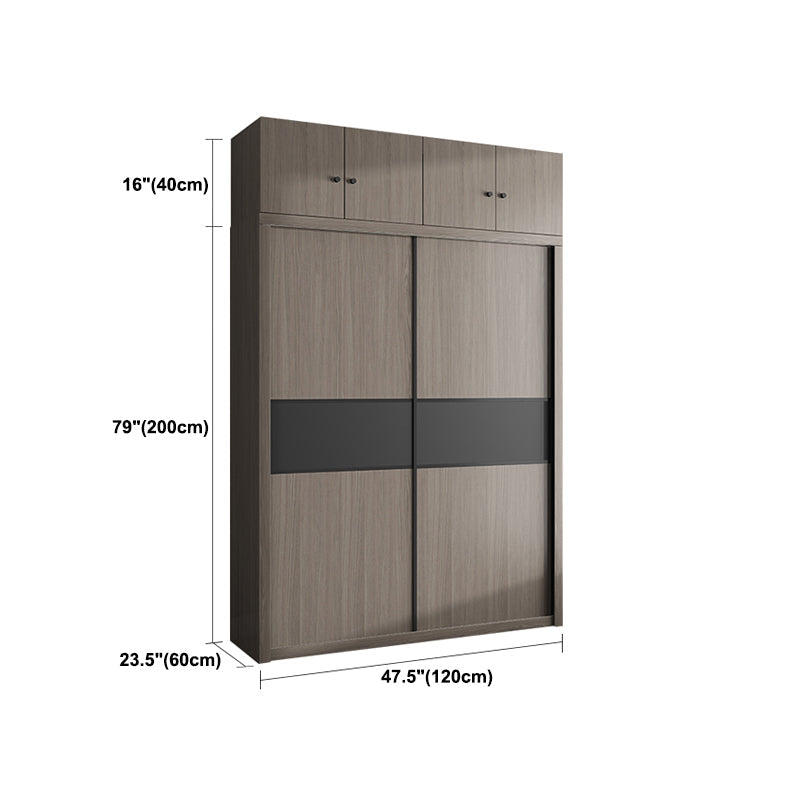 Engineered Wood Wardrobe Armoire With Shelves Modern Wardrobe Closet Clearhalo 'Armoires & Wardrobes' 'armoires_wardrobes' 'Bedroom Furniture' 'furn' 'furn_armoires_wardrobes' 'Furniture' 5740078