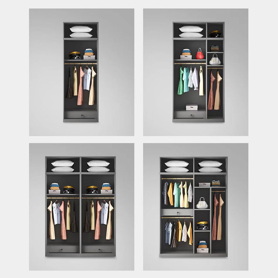 Moderne garderobe -kast met planken Engineered Wood Garderobe Armoire