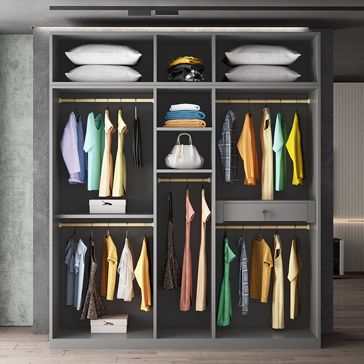 Moderne garderobe -kast met planken Engineered Wood Garderobe Armoire