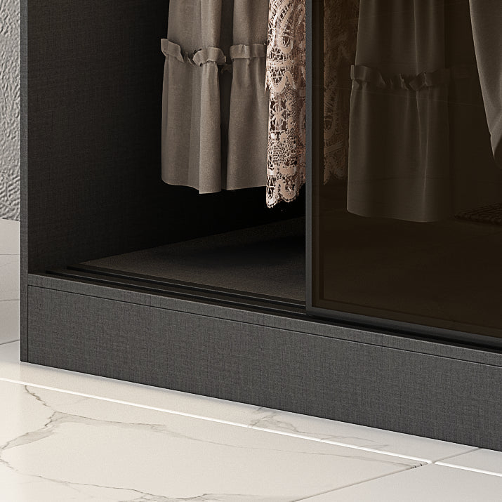 White and Black Wardrobe Armoire Engineered Wood Wardrobe Closet Clearhalo 'Armoires & Wardrobes' 'armoires_wardrobes' 'Bedroom Furniture' 'furn' 'furn_armoires_wardrobes' 'Furniture' 5740182