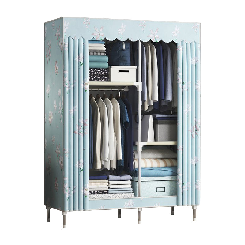 Contemporary Wardrobe Metal Bedroom Wardrobe Closet with Shelves 41"L x 18"W x 67"H Green Drawer Not Included Clearhalo 'Armoires & Wardrobes' 'armoires_wardrobes' 'Bedroom Furniture' 'furn' 'furn_armoires_wardrobes' 'Furniture' 5740203