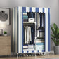 Contemporary Wardrobe Metal Bedroom Wardrobe Closet with Shelves 41"L x 18"W x 67"H White-Blue Drawer Not Included Clearhalo 'Armoires & Wardrobes' 'armoires_wardrobes' 'Bedroom Furniture' 'furn' 'furn_armoires_wardrobes' 'Furniture' 5740204