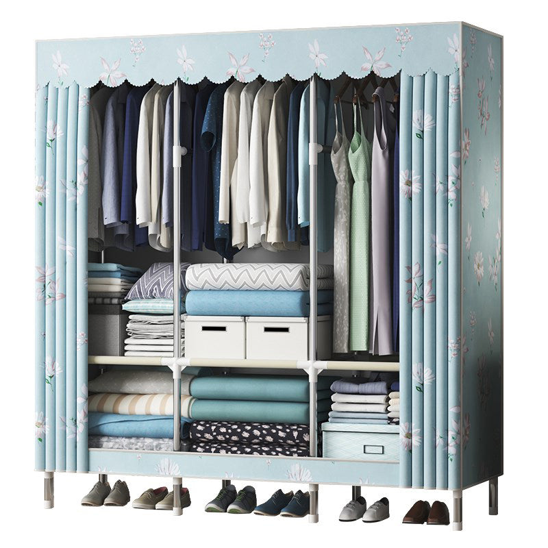 Contemporary Wardrobe Metal Bedroom Wardrobe Closet with Shelves Clearhalo 'Armoires & Wardrobes' 'armoires_wardrobes' 'Bedroom Furniture' 'furn' 'furn_armoires_wardrobes' 'Furniture' 5740205
