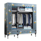 Contemporary Wardrobe Metal Bedroom Wardrobe Closet with Shelves 47"L x 18"W x 67"H Blue Drawer Not Included Clearhalo 'Armoires & Wardrobes' 'armoires_wardrobes' 'Bedroom Furniture' 'furn' 'furn_armoires_wardrobes' 'Furniture' 5740207
