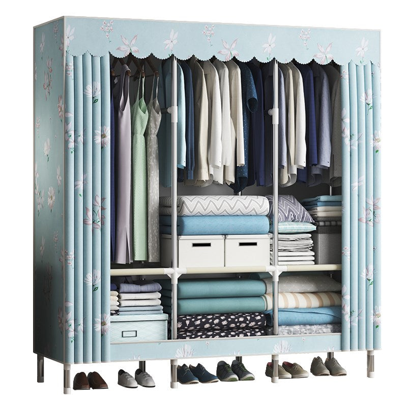 Contemporary Wardrobe Metal Bedroom Wardrobe Closet with Shelves 49"L x 18"W x 67"H Green Drawer Not Included Clearhalo 'Armoires & Wardrobes' 'armoires_wardrobes' 'Bedroom Furniture' 'furn' 'furn_armoires_wardrobes' 'Furniture' 5740210