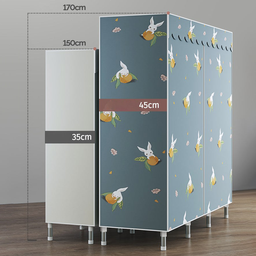 Contemporary Wardrobe Metal Bedroom Wardrobe Closet with Shelves Clearhalo 'Armoires & Wardrobes' 'armoires_wardrobes' 'Bedroom Furniture' 'furn' 'furn_armoires_wardrobes' 'Furniture' 5740217