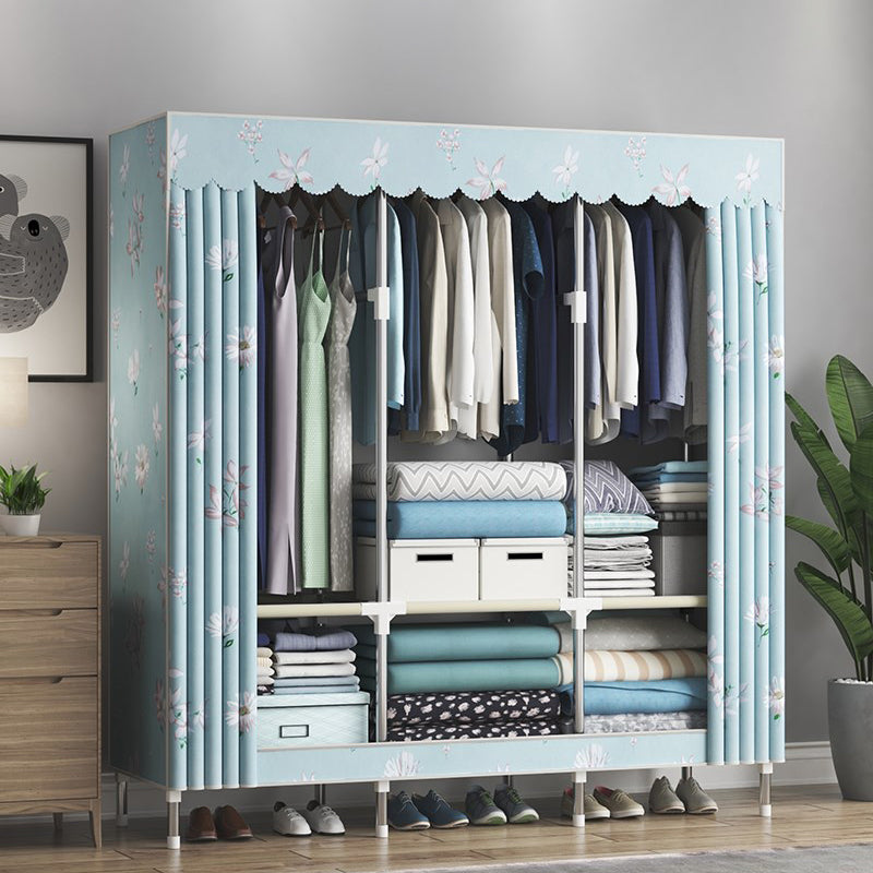 Contemporary Wardrobe Metal Bedroom Wardrobe Closet with Shelves Clearhalo 'Armoires & Wardrobes' 'armoires_wardrobes' 'Bedroom Furniture' 'furn' 'furn_armoires_wardrobes' 'Furniture' 5740218