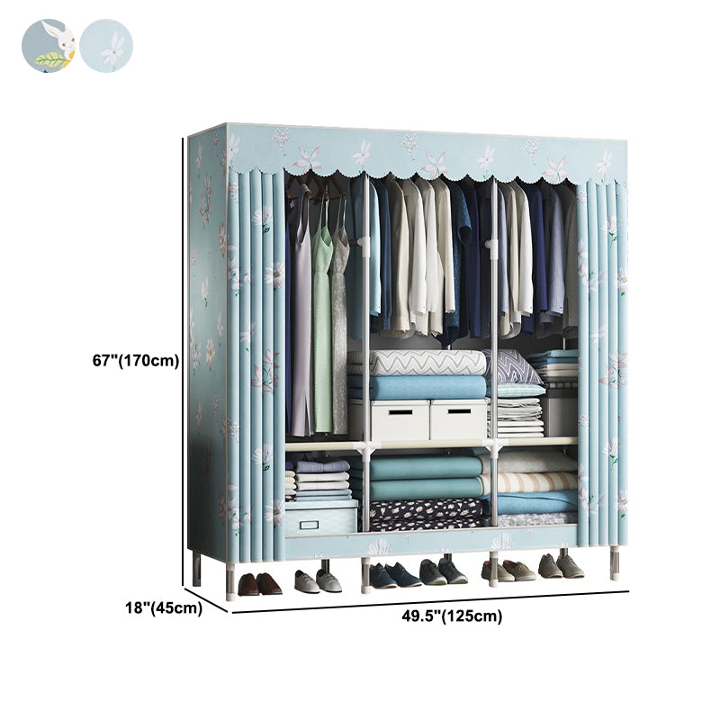 Contemporary Wardrobe Metal Bedroom Wardrobe Closet with Shelves Clearhalo 'Armoires & Wardrobes' 'armoires_wardrobes' 'Bedroom Furniture' 'furn' 'furn_armoires_wardrobes' 'Furniture' 5740223