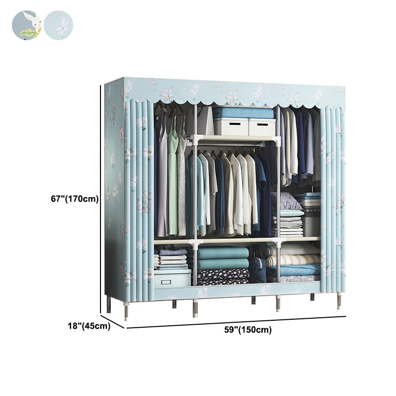 Contemporary Wardrobe Metal Bedroom Wardrobe Closet with Shelves Clearhalo 'Armoires & Wardrobes' 'armoires_wardrobes' 'Bedroom Furniture' 'furn' 'furn_armoires_wardrobes' 'Furniture' 5740224